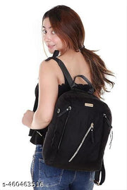 Latest & Trendy Backpack For Girl Women Casual Stylish Backpack | Black Solid Ladies Bag for College, Office | Backpack for Travel
