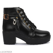 Trendy, Trending and Stylist Boot for Girls Latest Stylish High Heel Long Ankle Synthetic Leather Zipper Boots for Women/Girls/Ladies
