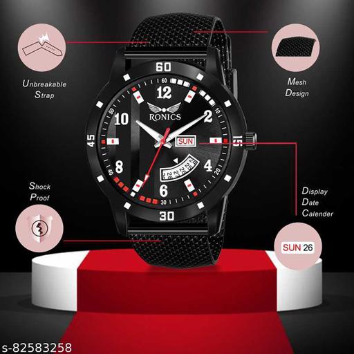 Premium Black Stainless Steel Watch : Premium Watch | Black Dial Watch | Black Metal Chain Watch | Limited Edition Watch Set | Watch | Black Watch