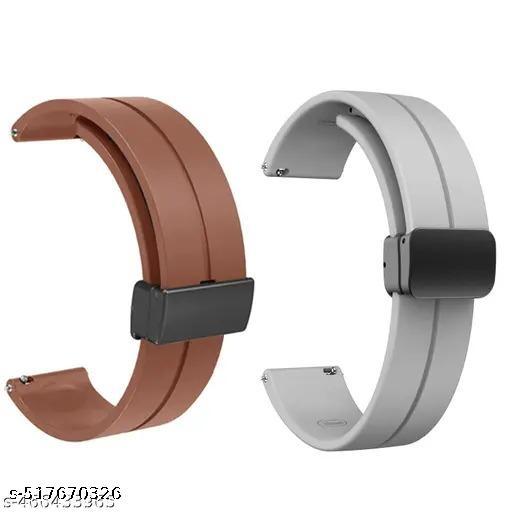 22MM SiliconeStrap with Folding Magnetic Lock Compatible with Watch 3 45mm/ Watch 46mm/Gear S3 Classic/Frontier Compatible All 22MM Watches(Only Strap)