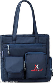 Double Pocket Handbag for Women: Stylish, Ideal Companion for Work, Travel, Polyester Material, Spacious 10-liter Capacity, 6 Pockets. (Navy Blue)…