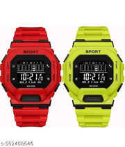 Wrist Sport Ultra Combo Watch with Water Resist Pack of 2 Digital Watch - For Men NEW GENERATION BLACK STRAP WATCHES