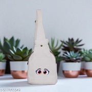 Eco-Friendly Canvas Sling Bag with Cute Cartoon Eyes Print Coss Body Bag Large