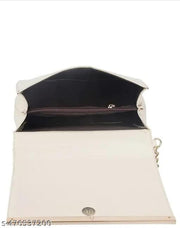 Sling bag | Women's Pu Formal Casual Stylish Shoulder Crossbody Sling Handbag With Double-handle Non-Detachable strap For Women & Girl (Cream)