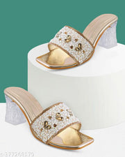 ASD-Women's Glorious Square Shape Bow Style Heels Sandals | Rhinestone Open Toe Sandals | Multicolor