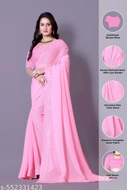 Diamond work Traditional Fancy Saree