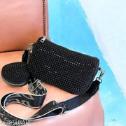 Fantastiqo Sparkling Rhinestone Crossbody Bag with Detachable Coin Purse - Trendy & Versatile!