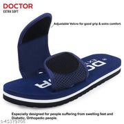 DOCTOR EXTRA SOFT D-17-WOMEN-CUP-NAVY Women's Adjustable Strap Orthopaedic Diabetic Comfort Daily Use Slippers & Flipflops