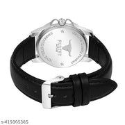 RUSTET Analog New Track Number Dial Day Date Functioning Leather Strap Watch for Men