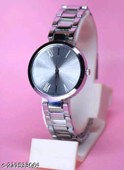 Fancy Solid Metal Dial Attractive Matt Metal Chain Belt Analog Watches for Women