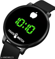 Black Colour Touch Sensor Green Led Light Digital Watch for Unisex Kids Girls n Boys,