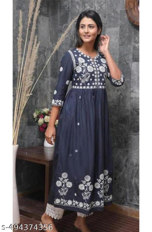 Chikankari _03 embroidery anarkali beautiful designer kurti for womens and girls