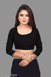 Trendy Black Solid/Plain Daily Wear Georgette Saree