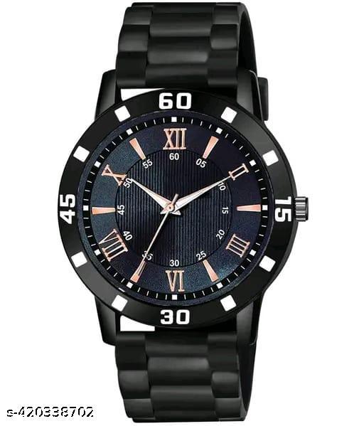 Black Analog Watch - For Men And Boy Luxury Black lather Designer Watch Designer Lather Strap Stylish Sport Look Boys watch for men Analog Watch - For Men