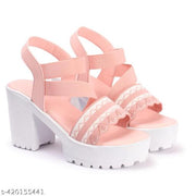 Evoria Affordable Heels sandals for women stylish latest design for women and girls New Trendy Latest wesges Sandle for womens Casual Partywear and nightparty & Saturday night sandle comfortable for all day wear Ladies pink sandals,work sandal for women