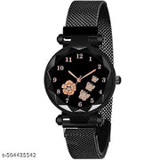 Maune Hub Stainless Steel Analog Magnet Watch For Girls And Women