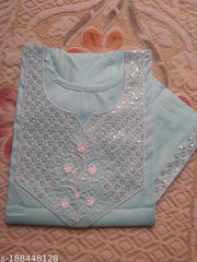 Womens Neck  Border Embroidered  Straight Fancy Kurta