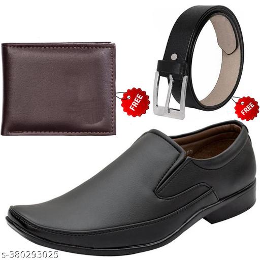 Attractive Trendy Formal Shoes/Party Shoes/Shoes Combo With Free Wallet & Belt  For  Men And Boys