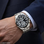 New Heavy Steel Series Silver Analog Watch For Man & Boy