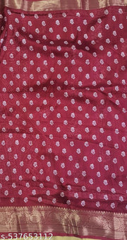 Dola Jaquard Woven Printed Saree With Blouse