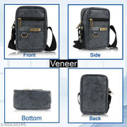 Veneer Casual Shoulder PU Leather Daytrip Office/College/Business Crossbody Sling Bag For men