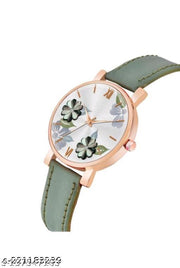 Precious Flower Designer Rust Thorns Fit Round Dial with Colorful Stylish Leather Belt Analog Watches for Women Watches