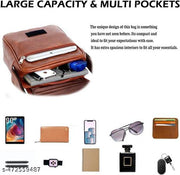 Stylish PU Leather Padded Sling Cross Body Travel Office Business Messenger One Side Shoulder Bag for Men & Women