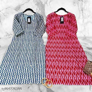 Polyster/Crepe fabric-Combo Kurti in lowest Price