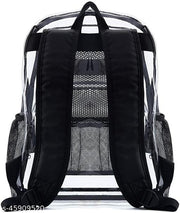 Sturdy International Transparent backpack, black color heavy-duty PVC transparent transparent bag, suitable for men and women