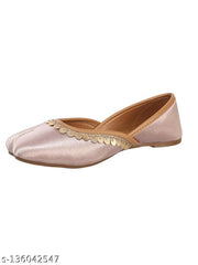 YEPPLO Women's and Girl's Handmade Ethnic Jutti,Lace work on Upper,Traditional Mojari and Jutis