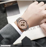 New fashion rhinestone men watches quartz full full stainless steel casual wrist watch for Boys and men.