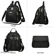 Women's Classic Backpack for College Office Traveling | Bagpack For Girls Travel Bag | Small Shoulder bag ( Black )