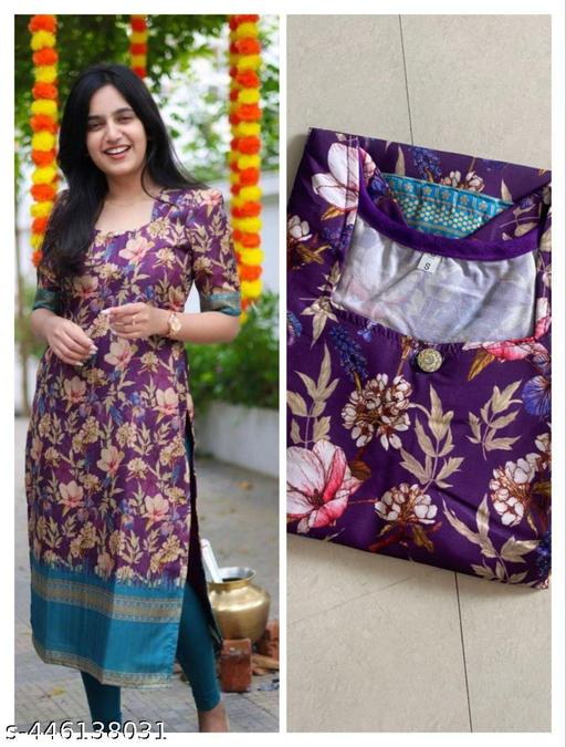 FASHIONBLE  DIGITAL PRINT KURTI FOR WOMAN CREAM