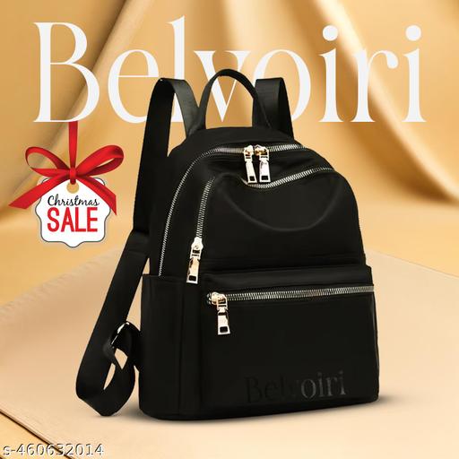 New Classic Nylon Solid Multi Pocket Edition Backpack for Women/Girls- College Travel Casual Use