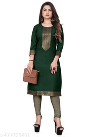 Fashionable Cotton Slub jacquard work Kurti For Women
