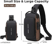 Men’s Waterproof Shoulder Bag with USB Charging Port, Anti-Theft Crossbody Sling Backpack – Reflective Strip Design, Multiple Pockets for Tablet, Wallet, Keys – Versatile for Travel, Outdoor & Business