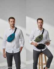 OZEL BAG Premium Crossbody Waist Bag | Trendy Travel Fanny Pack with Multiple Zippers | Unisex Adjustable Belt Pouch
