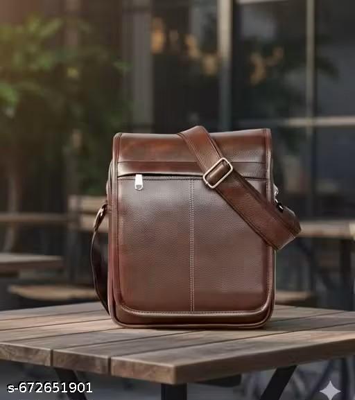Value Vibe Premium PU Leather Office Side Bag for Men & Women | Stylish Crossbody Sling Bag for Office, Business & Daily Use