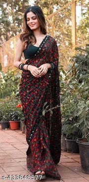GEORGETTE PRINTED SAREE WITH BLOUSE