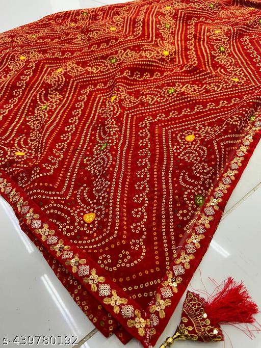 GEORGETTE SAREE, BANDHANI SAREE, CHUNRI SAREE, BANDHEJ SAREE, MATAJI SAREE, RED SAREE, SAREE FOR WOMEN, TRENDING SAREE