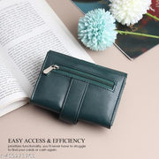 SAMTROH Envelope Closer Vegan Leather Wallet for Women I 3 Compartments I 2 Card Slots & Zipper Pocket I 1 Id Card Slots & Secret Compartment