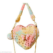 New Small Sling Bag for Girls Purse Combo for Women Fur Sling Bag Combo Heart Shape Bag
