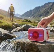 Outdoor Bluetooth Speaker with HD Stereo Sound, USB, TF Card, AUX & FM Radio | Rechargeable Wireless Music Speaker for Travel & Camping