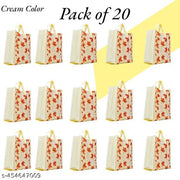 CARRY CLOUD Non-Stitched Autumn Theme Grocery Shopping Bag with Handles, Printed Shopping Bags (Cream, Pack of 20)