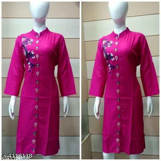 Women's Embroidered Rayon Kurti