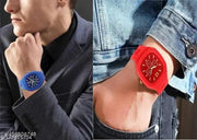 New Watch Combo Of Blue and Red Square Dial with  Strap Watch