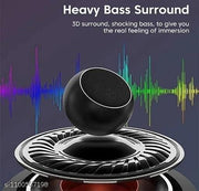 Mini Wireless Bluetooth Speaker with Heavy Metal Electroplating Round Speaker | Wireless Power Button Controlled, Long Lasting Battery & Quick Charge Pack of 1 (Multicolor)