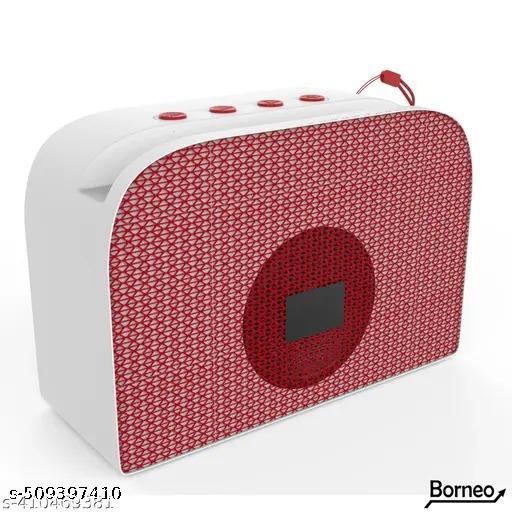 Microbots BR-611 Ultimate 10W Bluetooth Speaker Hi-fi Stereo Sound Surround Upto 08 Hours Playback, Best for Mobile, Laptop/PC, Ipad, Media Players with Multi Modes Aux/TF Card/USB(Red)
