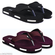Mens Comfortable Trending And Stylish Slipper And Flipflop (Pack Of 2) Slippers