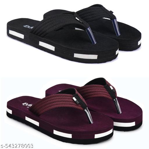 Mens Comfortable Trending And Stylish Slipper And Flipflop (Pack Of 2) Slippers
